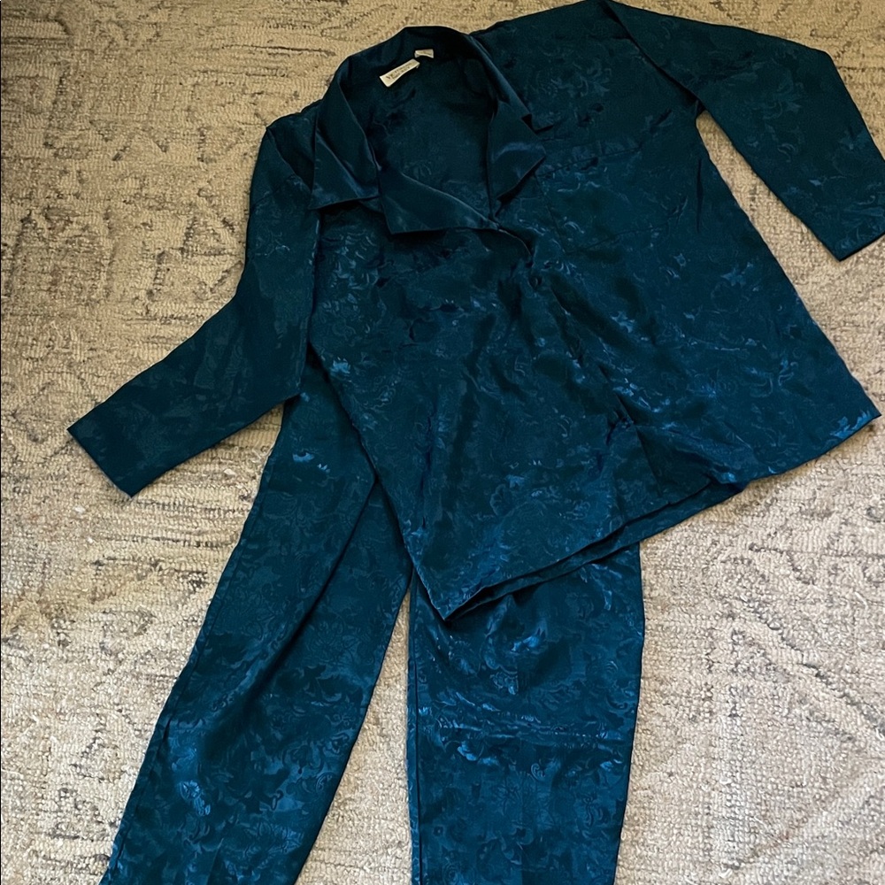 Victoria ‘s Secret Teal Jacquard Pajama Set